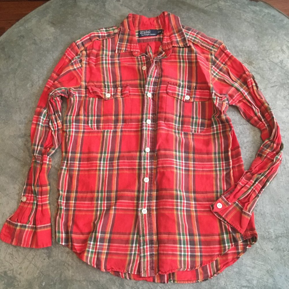Iconic Polo Ralph Lauren Plaid Flannel Shirt Sz M